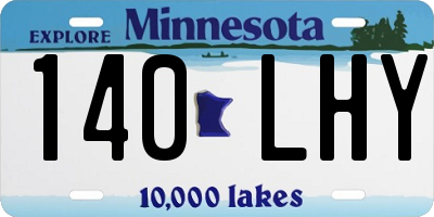 MN license plate 140LHY