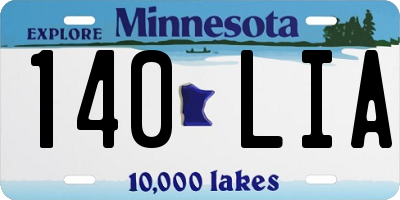 MN license plate 140LIA