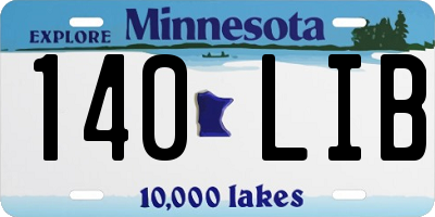 MN license plate 140LIB