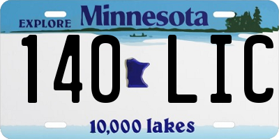 MN license plate 140LIC