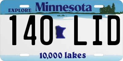 MN license plate 140LID