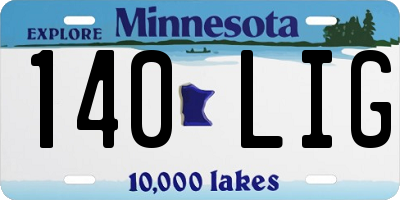 MN license plate 140LIG