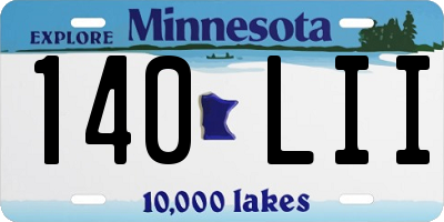 MN license plate 140LII