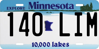 MN license plate 140LIM