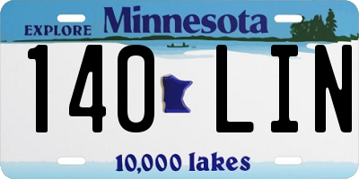 MN license plate 140LIN