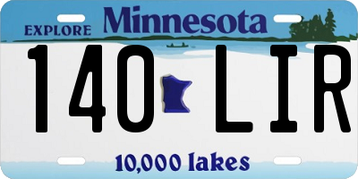 MN license plate 140LIR