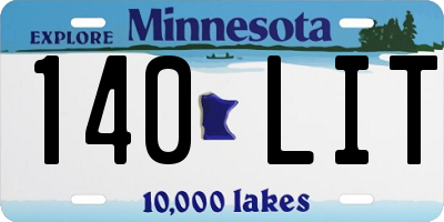 MN license plate 140LIT