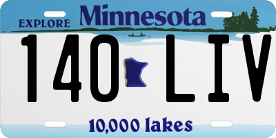 MN license plate 140LIV