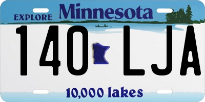 MN license plate 140LJA