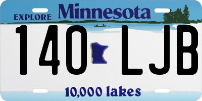 MN license plate 140LJB