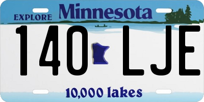 MN license plate 140LJE