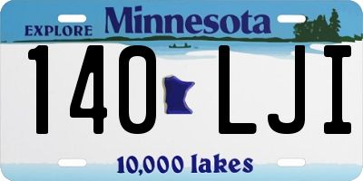 MN license plate 140LJI