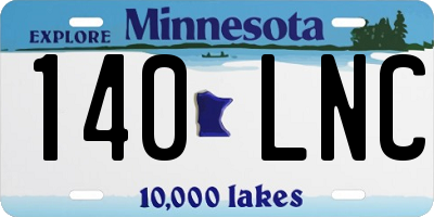 MN license plate 140LNC