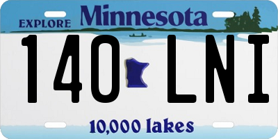 MN license plate 140LNI