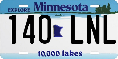 MN license plate 140LNL