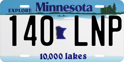 MN license plate 140LNP