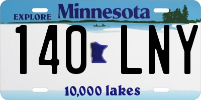 MN license plate 140LNY