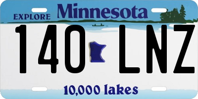 MN license plate 140LNZ