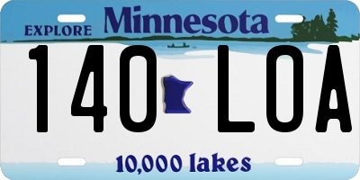 MN license plate 140LOA
