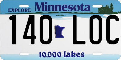 MN license plate 140LOC