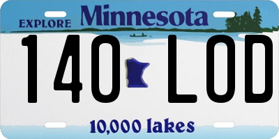 MN license plate 140LOD