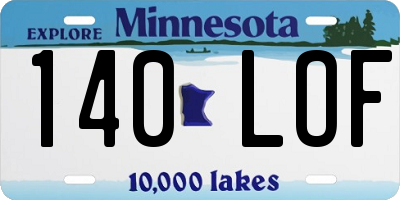 MN license plate 140LOF