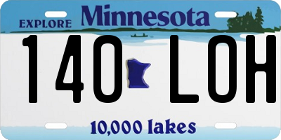 MN license plate 140LOH