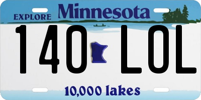 MN license plate 140LOL