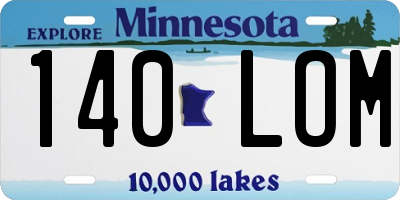 MN license plate 140LOM
