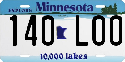 MN license plate 140LOO