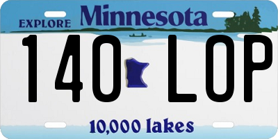 MN license plate 140LOP