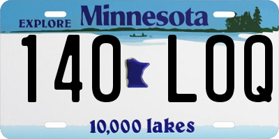 MN license plate 140LOQ