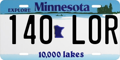 MN license plate 140LOR