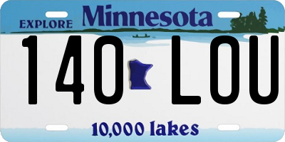 MN license plate 140LOU