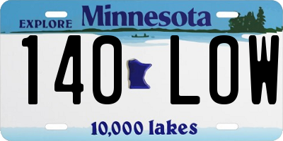 MN license plate 140LOW