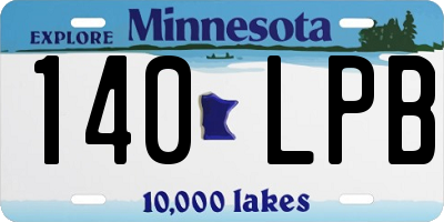 MN license plate 140LPB