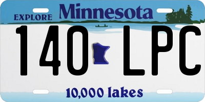 MN license plate 140LPC