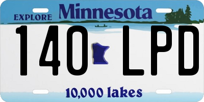 MN license plate 140LPD