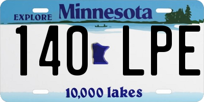 MN license plate 140LPE