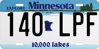MN license plate 140LPF