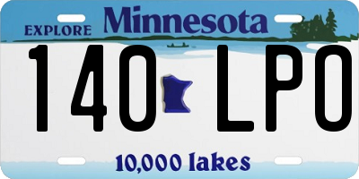 MN license plate 140LPO