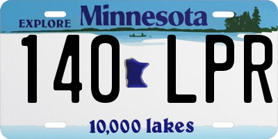 MN license plate 140LPR