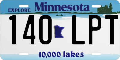 MN license plate 140LPT