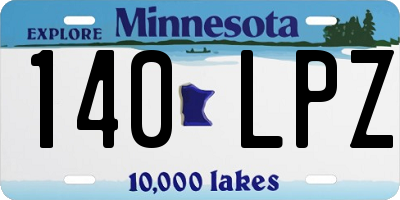 MN license plate 140LPZ