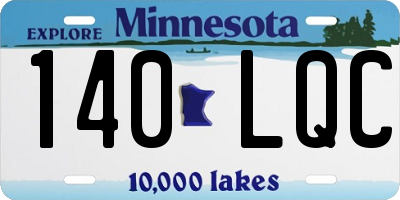 MN license plate 140LQC