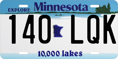 MN license plate 140LQK