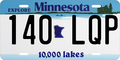 MN license plate 140LQP
