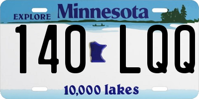 MN license plate 140LQQ