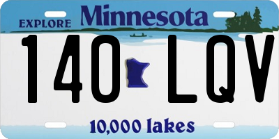 MN license plate 140LQV