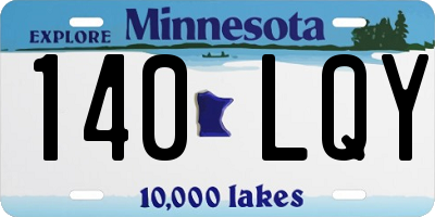 MN license plate 140LQY